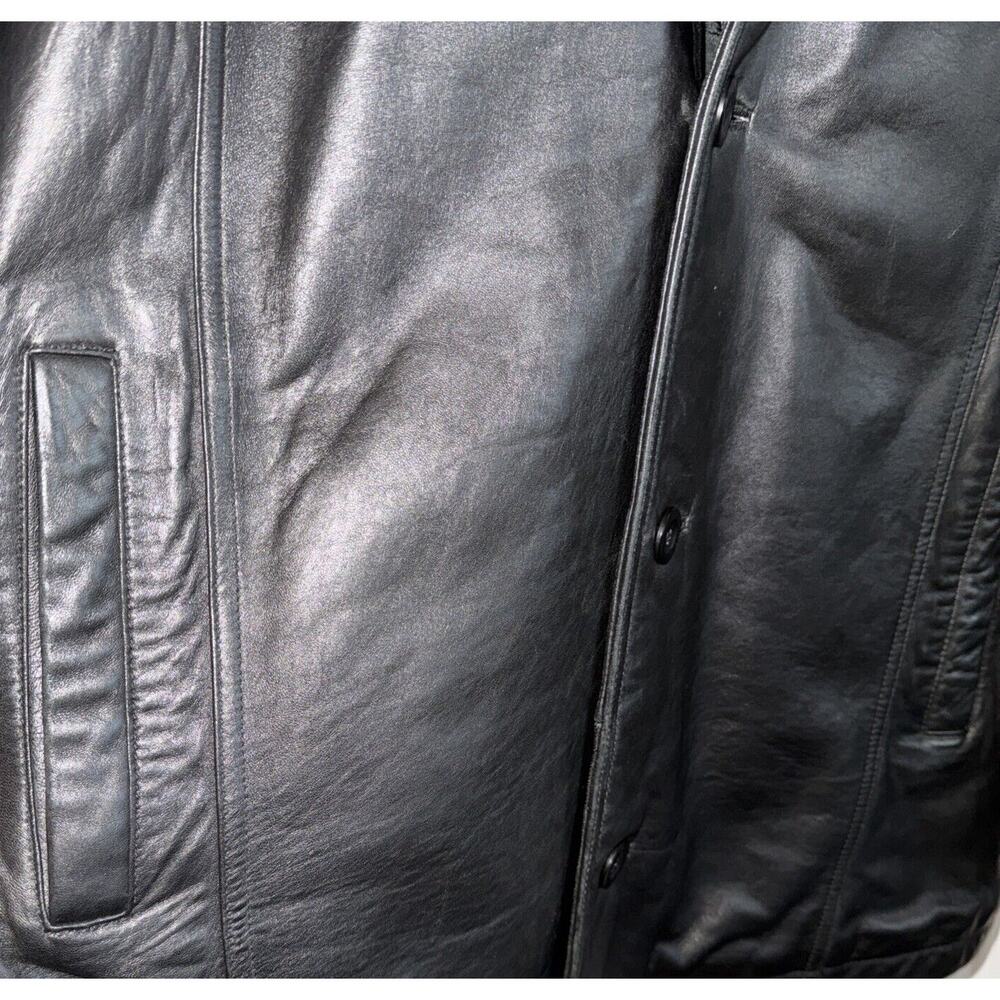 Stanley Blacker Vintage Black Leather Car Coat Jacket Men’s M - Picture 3 of 8